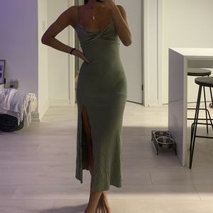 Aritzia midi dress with front twist